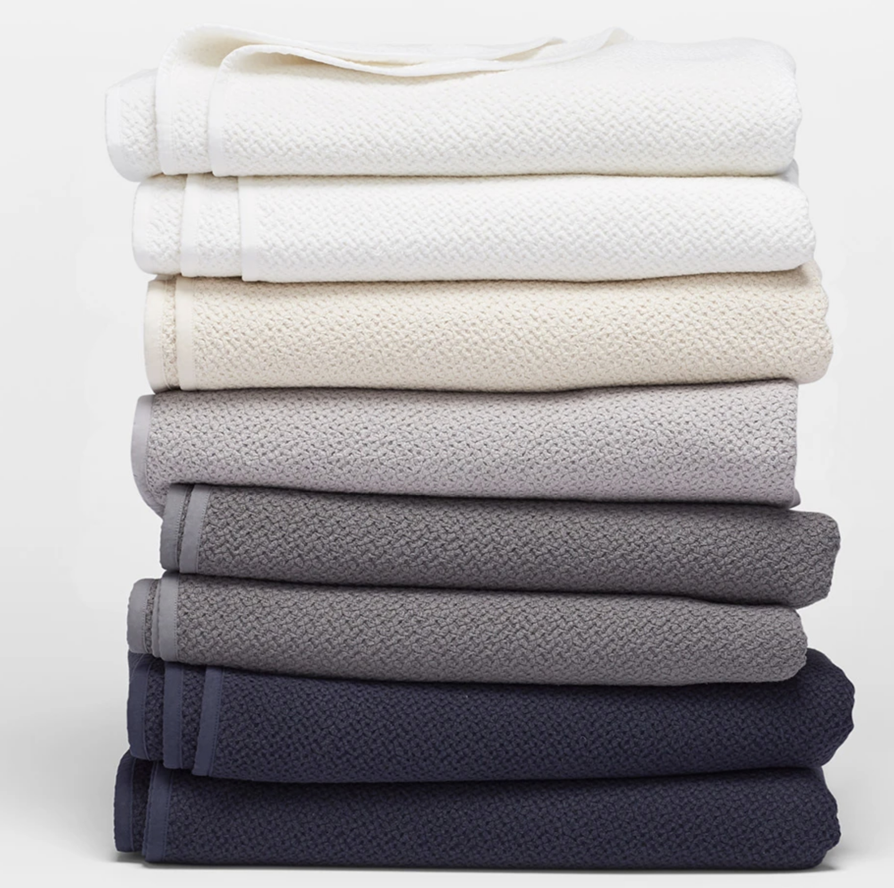 coyuchy honeycomb organic cotton blanket stack