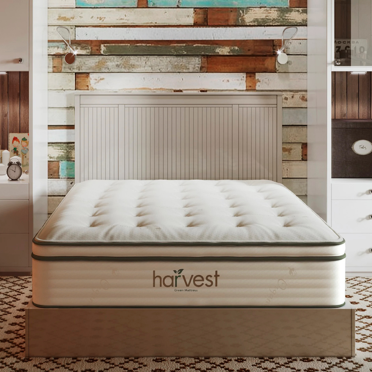 Harvest Green Vegan Pillowtop Mattress Room