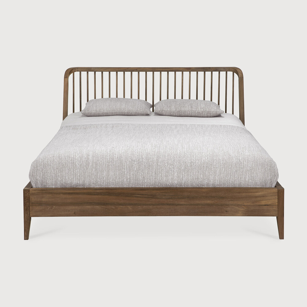 spindle bed in reclaimed teak